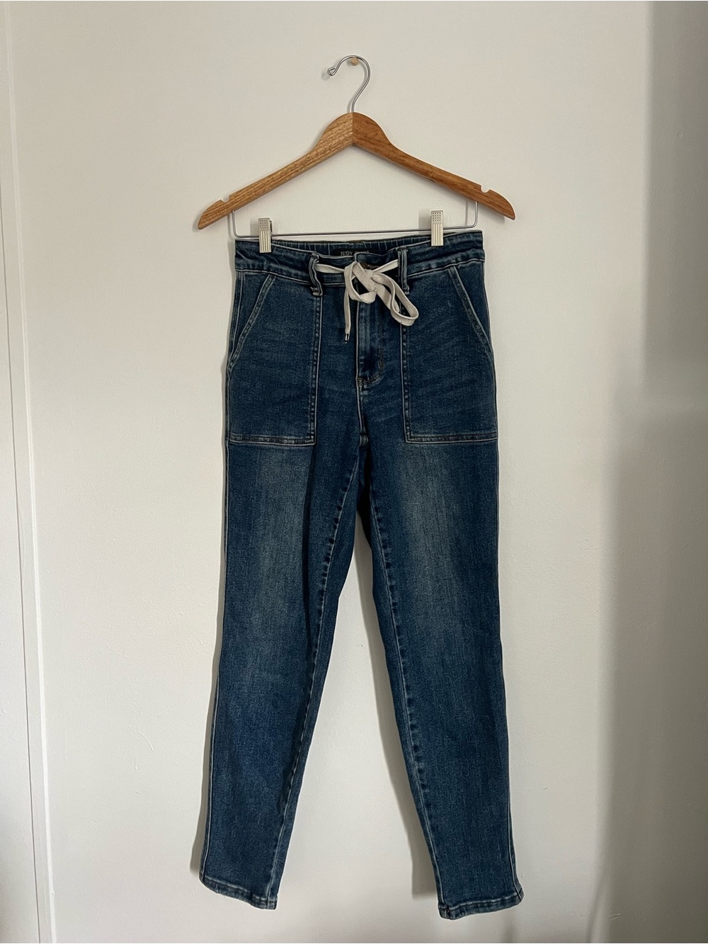 Judy Blue Denim Joggers Size 3/26 Drawstring Relaxed Jeans - Picture 2 of 6